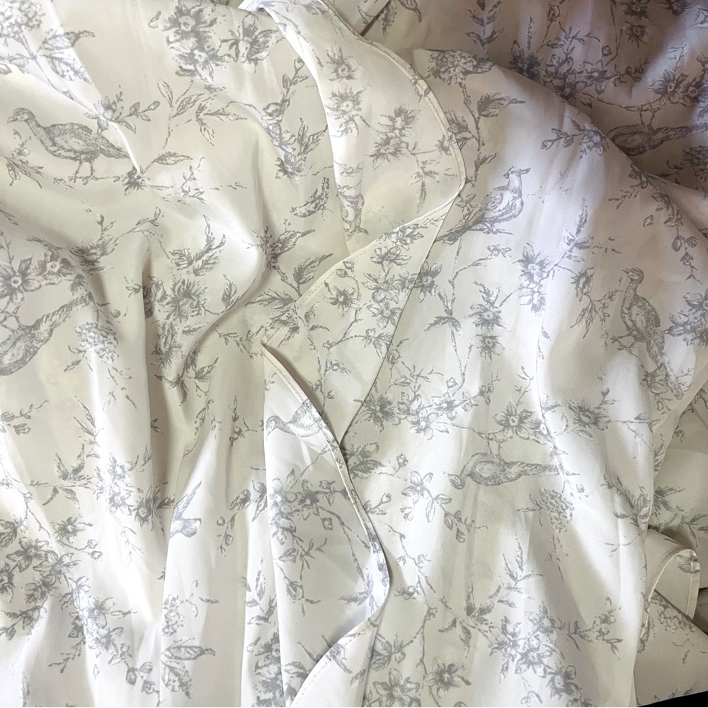 NWOT Snidel Frill Floral Bird Long Sleeve Elegant Feminine Ruffle Dress XS/S - Picture 9 of 16
